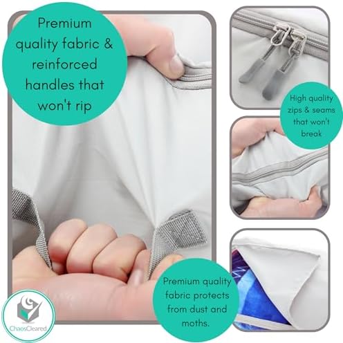 2 Pack Clothing Storage Bags Clothes Organizer folding fabric bags for sweaters, clothing, garment, bedding, quilt, linens, large folding organizers with zip & window, mothproof underbed space savers - Image 5