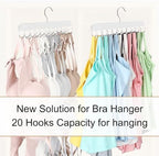 Resovo Bra Hanger for Closet, Tank Top Hanger 20 Hooks Capacity Foldable Wood Space Saving Hangers Closet Organizers and Storage for Dorm & Apartment for Tank Top, Bra, Scarf etc. - Image 2