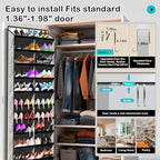 Kotkn 10-Tier Over the Door Shoe Organizer, 20 Pockets Holds 20-30 Pairs, Heavy-Duty Oxford Fabric with Hexagon Mesh for Boots & Sneakers-White - Image 4