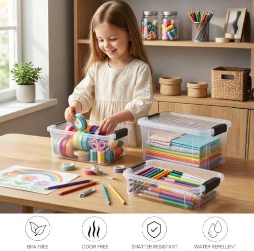 Superio 1.85 Quart Clear Plastic Storage Boxes with Lids, Stackable Organizer Containers, BPA-Free Storage Bins for Home, Office, School & Dorm, 1 Pack - Image 4