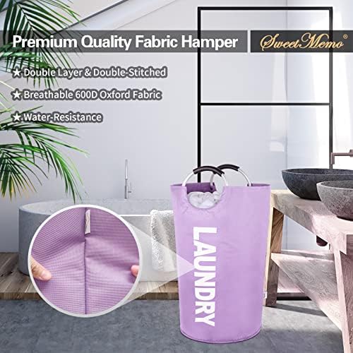 Extra Large Laundry Basket, Big Laundry Hamper Bag Handles, 130L Purple - Image 6