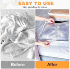 Clear Zippered Plastic Clothes Storage Bags, 6 Pack, White | Clear Storage Bags with Zipper Plastic Storage Bags for Clothes Sweaters Blankets Sheets, Size: 10.5 x 10.5 x 2.5 Inch - Image 5
