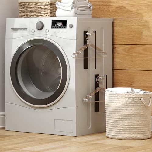 Magnetic Hanger Organizer, Thipoten 2Pack Hangers Holder for Washing Machine, Holding up to 30 Velvet/Wire/Plastic Hangers, Perfect Space Saver for Laundry Room (2, Black) - Image 7