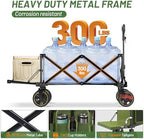 Timber Ridge 49" Extra Long Collapsible Folding Wagon with Tailgate&Brakes - Image 4