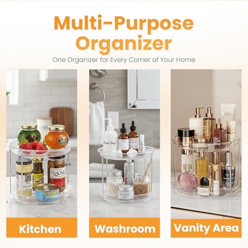 Oizeir Clear Two Tier Lazy Susan Organizer 2-Pack - Image 5