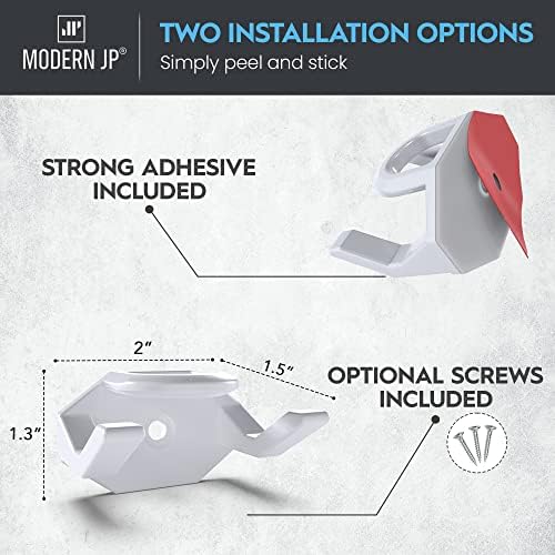 Modern JP Adhesive Hat Hooks for Wall (32-Pack) - Hat Rack for Baseball Caps, Minimalist Hat Display, Strong Hold Hat Hangers for Wall - USA Patented, White - Image 3