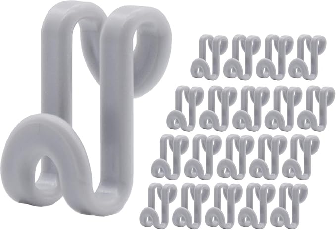 60 Pcs Clothes Hanger Connector Hooks, Mini Cascading Hanger Hooks for Velvet Huggable Hangers, Wooden Hangers, Heavy Duty Space Saving for Closet (Grey) by Kclongvs