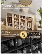 DINZI LVJ Shoe Storage Bench with Cushion, 16-Cubby Shoe Rack with Seat - Image 4