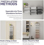 SWTYMIKI Hanging Towel Racks for Bathroom - 9 Tier Over the Door & Wall Mounted Bath Rolled Towel Storage Organizer Holder for Small Bathroom, RV, Camper (Polished Nickel, 9-Tier) - Image 4