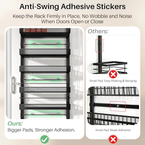 SNTD 8 Tiers Over the Door Organizer, 17" W x 6" D x 69" H, Black - Image 6