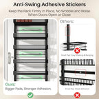 SNTD 8 Tiers Over the Door Organizer, 17" W x 6" D x 69" H, Black - Image 6