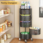 SNTD 5-Tier Fruit and Vegetable Basket Bowls for Kitchen, Rotating, Black - Image 5