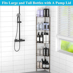 HuggieGems Metal Floor Standing Corner Shower Caddy, Bronze, 5 Tier - Image 3