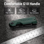 WORKPRO Folding Utility Knife, G10 Handle, Green - Image 2