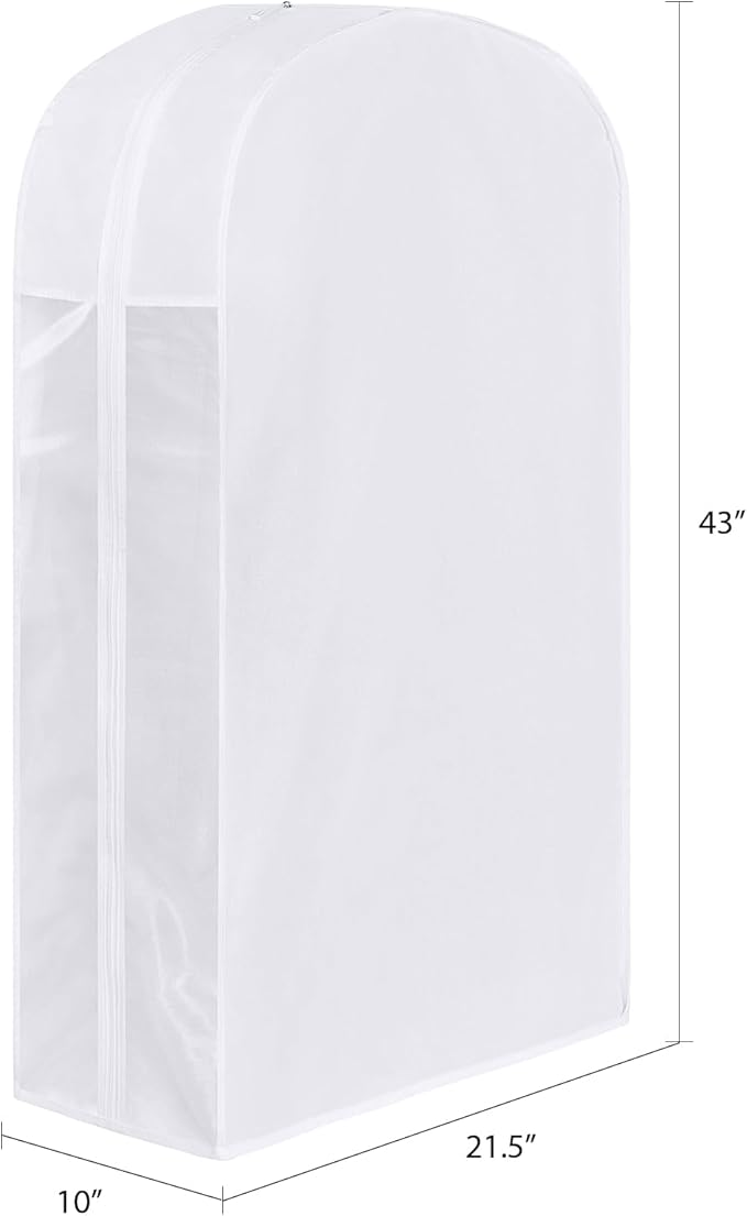 43 Inch Cotton Garment Bag for Hanging Clothes and Storage, 1 Pack - Image 2
