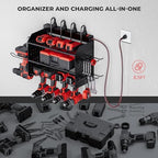 TRZZ Power Tool Organizer Wall Mount, 3-Layer Charging Station, Black - Image 4