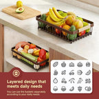 Sevenblue 2-Tier Fruit Basket with Banana Hangers, Detachable Metal Bowl - Image 4