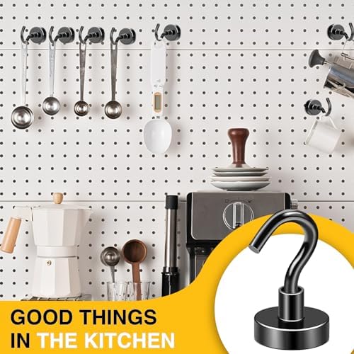 DIYMAG Magnetic Hooks 20pcs 50lbs Cruise Essentials 2026 Magnet Hook Black - Image 6