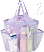 Mesh Shower Caddy Portable with Drawstring - 2-Handle Shower Bag for Dorm by F-color