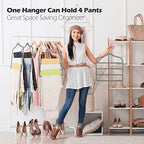 Velvet Pant Clothes Hanger Space Saving Non Slip Hanger Jean Slack Hangers | Multiple Velvet Hanger Closet Organizer Storage and Organization for Jeans,Scarf,Tie(Grey, 3) - Image 3