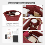 LOUKAYCCI Felt Purse Organizer Insert for Longchamp Le Pliage L Handbag Insert (Vine Red, Large) - Image 5
