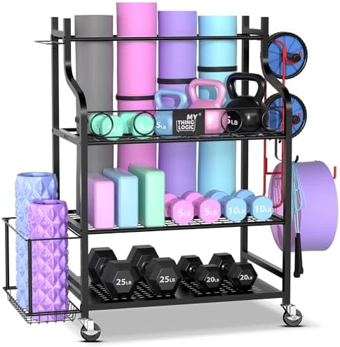 Mythinglogic Home Gym Rack for Dumbbells, Yoga Mats and Workout Equipment - Image 5