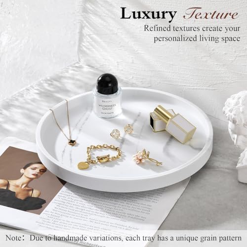 Luxspire 10.63" Resin Turntable Lazy Susan for Table Top, Gravel White - Image 5