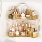 Corner Counter Organizer, 2 Tier Bathroom & Kitchen Storage Tray by Kinkota