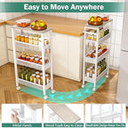 Vivihomety 4-Tier Slim Utility Rolling Laundry Cart with Wheels, Metal - Image 5