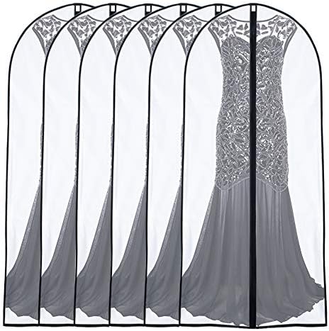 Garment Bags for Hanging Clothes 24'' x 60'' (Set of 6) Coat Covers for Closet Foldable Washable Dress Bags for Hanging Clothes for Long Dress Dance Costumes Suits Gowns Coats by UOUEHRA