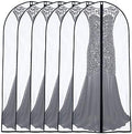 Garment Bags for Hanging Clothes 24'' x 60'' (Set of 6) Coat Covers for Closet Foldable Washable Dress Bags for Hanging Clothes for Long Dress Dance Costumes Suits Gowns Coats by UOUEHRA