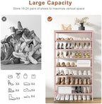 8 Tier Metal Shoe Rack with Wood Top, 24-32 Pairs - Image 4
