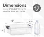 Superio 4.5 Quart Clear Plastic Storage Containers with Lids, Stackable Organizer Bins, BPA-Free Storage Boxes for Home, Office, Dorm & Classroom, 10 Pack - Image 2