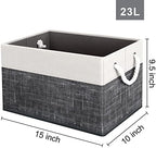 Fab totes Storage Bins 4-Pack, Foldable Storage Baskets for Organizing Toys, Books, Shelves, Closet, Large Storage Box with Rope Handles, Sturdy Organizer Bins, White & Black - Image 2