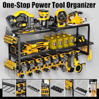 Heavy Duty Power Tool Organizer Wall Mount, Metal Tool Storage Rack Loads 320lbs, 8 Cordless Drill Holder 3 Layer for Garage, Workshop, Tool Room, Gift for Men - Image 6
