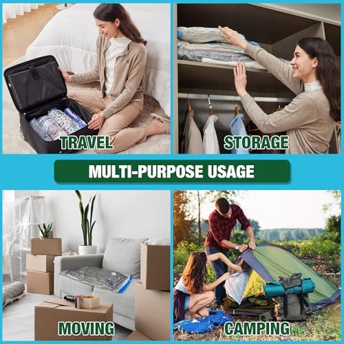 Vacuum Storage Bags, Vacuum Seal Bags for Clothing, 5 Jumbo 5 Large | Extra Large XL, Airtight Triple Seal, Save 80% Space, Hand Pump, Work with Vacuum, Double Zip, Reusable, Easy to Use - Image 6