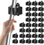 3-H Broom Holder Wall Mount 30 Pack, Stainless Steel Mop Hanger with Screws by 3-H