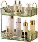 Akinbas 2 Tier Bathroom Organizer Countertop Makeup Perfume Tray Skincare Organizer for Bathroom Dresser Vanity (Green) by AKINBAS