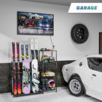 Freestanding Snowboard Rack - 4 Pair Ski, 3 Pack Snowboard, Boot, Pole, Goggles, Helmet Rack for Garage, Shed, Basement - Image 6