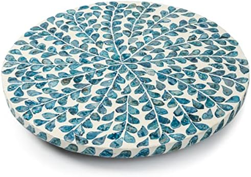 Lazy Susan for Countertop - Lazy Susan for Table, Mother of Pearl Turntable Organizer, Wood Round Spinning Tray Rotating for Kitchen, Cabinet, Counter Spice Pantry.12.5 Inch - Image 6