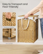SONGMICS Laundry Hamper with Lid, 52.8 Gal (200 L) Synthetic Rattan,Foldable - Image 4