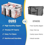 RoomHacks Moving Bags, Heavy Duty Large Storage Bags, 125L, 2 Pack, Clear | Water-Resistant Packing Bags with Reinforced Handles & Dual Zippers, Foldable Storage Totes for Dorm Move & Home Organization - Image 5