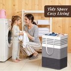 WOWBOX 2 Pack Laundry Baskets, Collapsible Dirty Clothes Laundry Hampers - Image 7