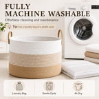 JMvicyroam 115L Extra Large Machine Washable Cotton Rope Blanket Basket - Image 7