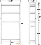 Homykic Over The Toilet Storage, 3-Tier Bamboo Bathroom Shelf, White - Image 3