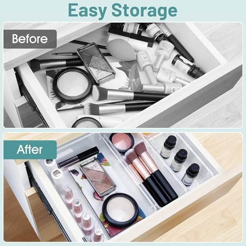 25 PCS Clear Plastic Drawer Organizer, Makeup Organizers and Storage Bins - Image 4