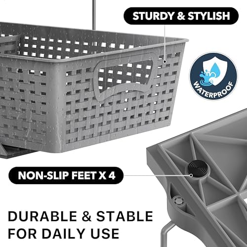Simple Houseware 2 Tier Pull-Out Sliding Drawer Under Sink Storage, Gray - Image 5