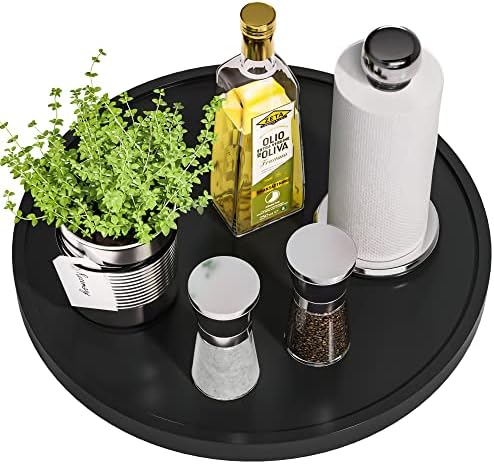 Lazy Susan Organizer, 13.2 Inch Non-Skid Bamboo Turntable by VeyFey