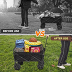 Elastic Mesh Cargo Net for Folding Wagon, Heavy Duty Stretch Storage Cover with 6 Hooks for Beach Cart, Garden Utility Trolley Accessories, 35.5 x 23.6 Inch Black - Image 6