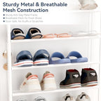 Whitmor 36 Pair Over the Door Shoe Rack,12 Tier Hanging Shoe Organizer with Metal Frame & Mesh Shelves, Heavy Duty Shoe Storage Holder for Door,No Drill Installation, 74"H x 21.7"W x 7.5"D, Matt White - Image 5